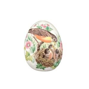 Vintage Avon Porcelain Egg Series "Every Spring Brings New Beginning" 1984 Robin